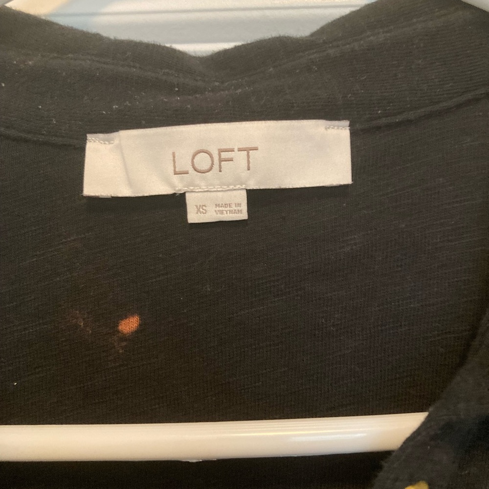 LOFT Black Long Sleeve Dress with Gold Buttons - Picture 3 of 4